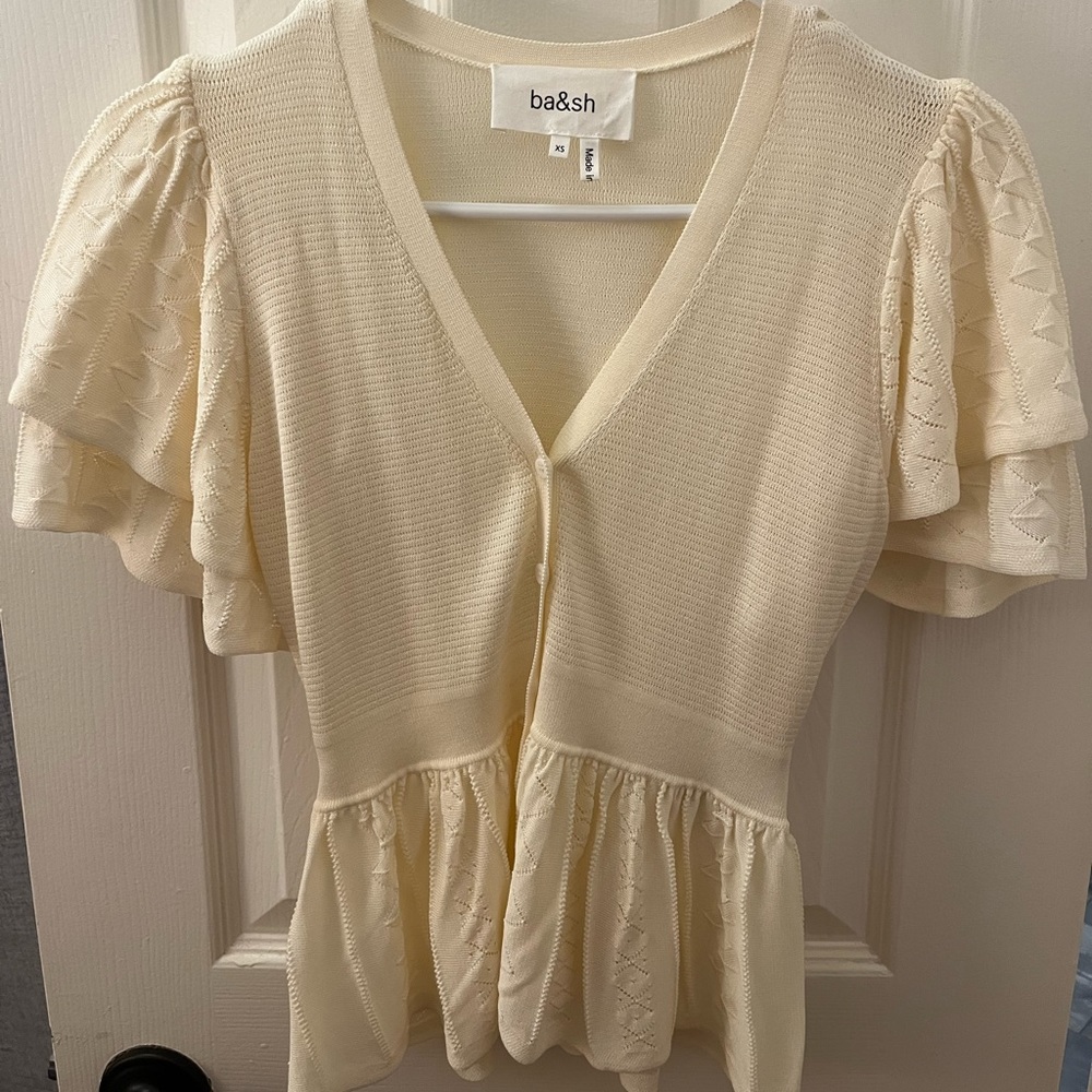 ba&sh acacio pointelle cardigan top